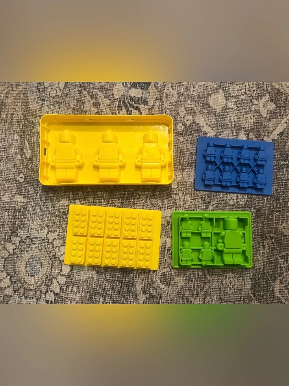 Lego Man, Bricks & Mini Figure Silicone Mold Tray Chocolate Candy Ice Cubes